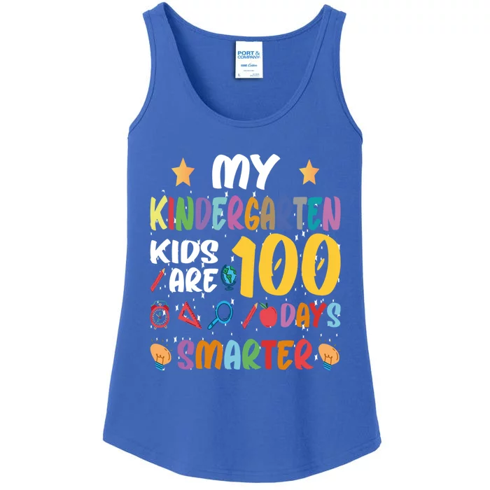 My Kindergarten Are 100 Days Smarter Kinder Teacher Gift Ladies Essential Tank