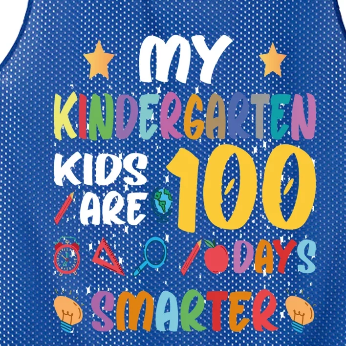 My Kindergarten Are 100 Days Smarter Kinder Teacher Gift Mesh Reversible Basketball Jersey Tank