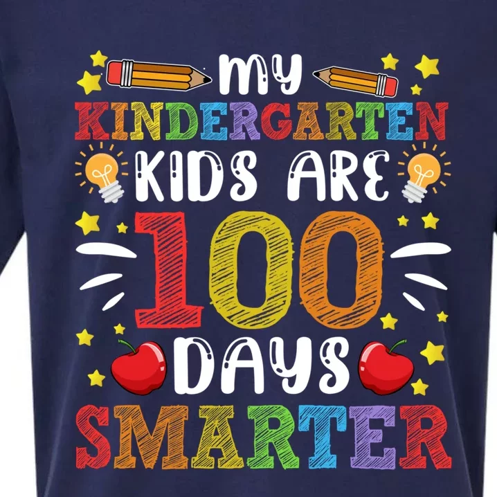 My Kindergarten Are 100 Days Smarter 100th Day Teachers Cute Gift Sueded Cloud Jersey T-Shirt