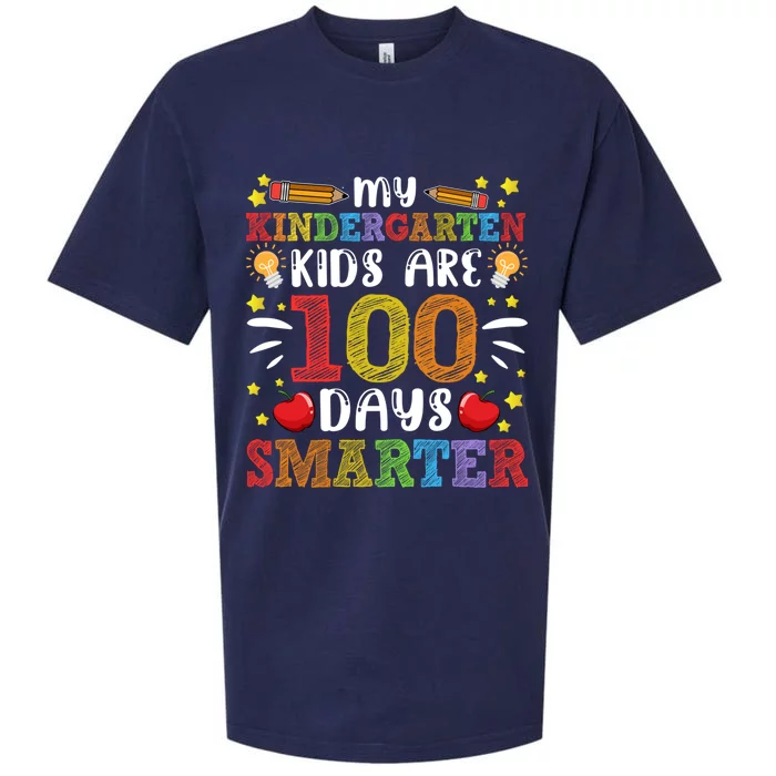 My Kindergarten Are 100 Days Smarter 100th Day Teachers Cute Gift Sueded Cloud Jersey T-Shirt