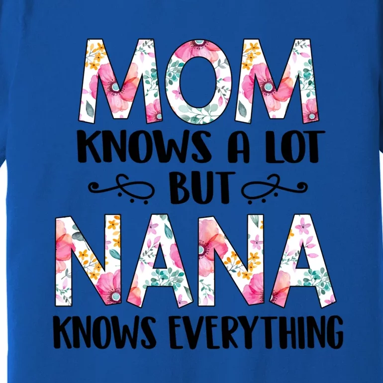 Mom Knows A Lot But Nana Knows Everything Mother's Day Gift Cute Gift Premium T-Shirt