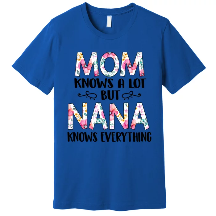 Mom Knows A Lot But Nana Knows Everything Mother's Day Gift Cute Gift Premium T-Shirt