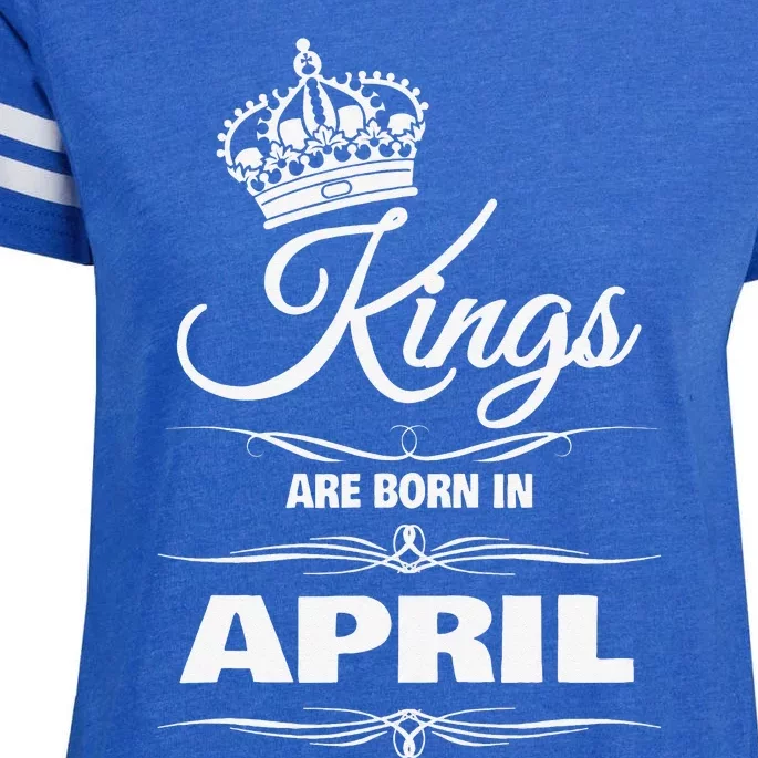 MEN'S KINGS ARE BORN IN APRIL BIRTHDAY NOVELTY Enza Ladies Jersey Football T-Shirt