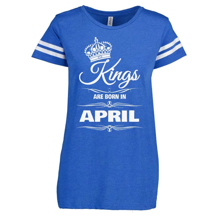 MEN'S KINGS ARE BORN IN APRIL BIRTHDAY NOVELTY Enza Ladies Jersey Football T-Shirt