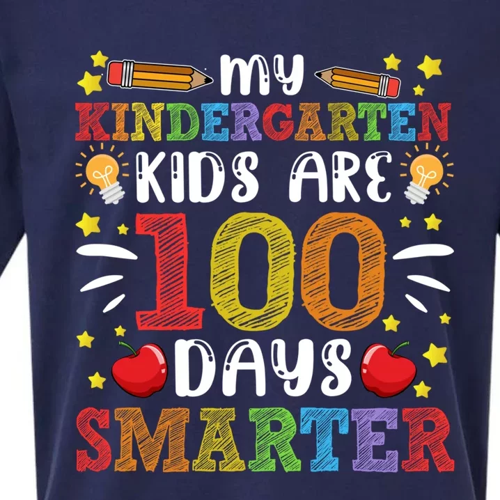 My Kindergarten Are 100 Days Smarter 100th Day Teachers Gift Sueded Cloud Jersey T-Shirt