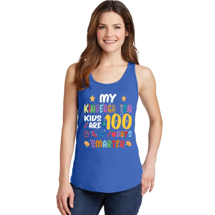 My Kindergarten Are 100 Days Smarter Kinder Teacher Meaningful Gift Ladies Essential Tank