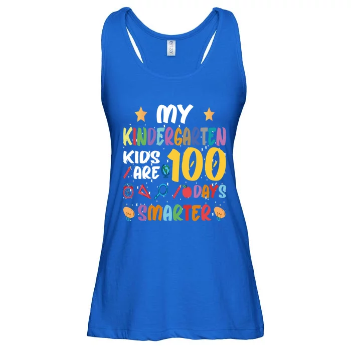 My Kindergarten Are 100 Days Smarter Kinder Teacher Meaningful Gift Ladies Essential Flowy Tank