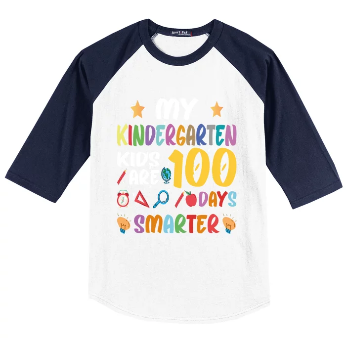 My Kindergarten Are 100 Days Smarter Kinder Teacher Meaningful Gift Baseball Sleeve Shirt