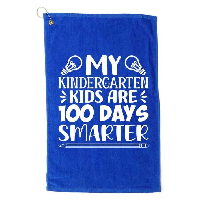 My Kindergarten Are 100 Days Smarter Teacher 100th Day Gift Platinum Collection Golf Towel