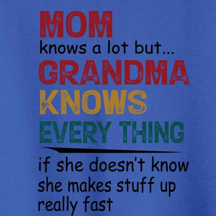 Mom Knows A Lot But Grandma Knows Everything Gift Toddler T-Shirt