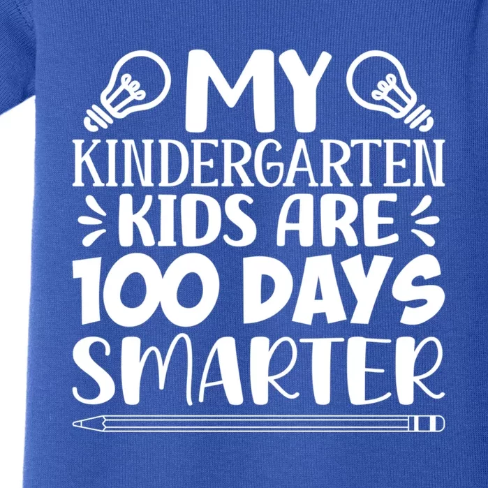 My Kindergarten Are 100 Days Smarter Teacher 100th Day Gift Baby Bodysuit