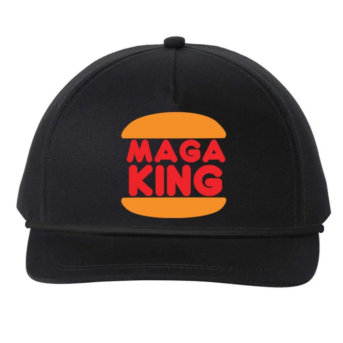 Maga King Burger Spoof Logo Snapback Five-Panel Rope Hat