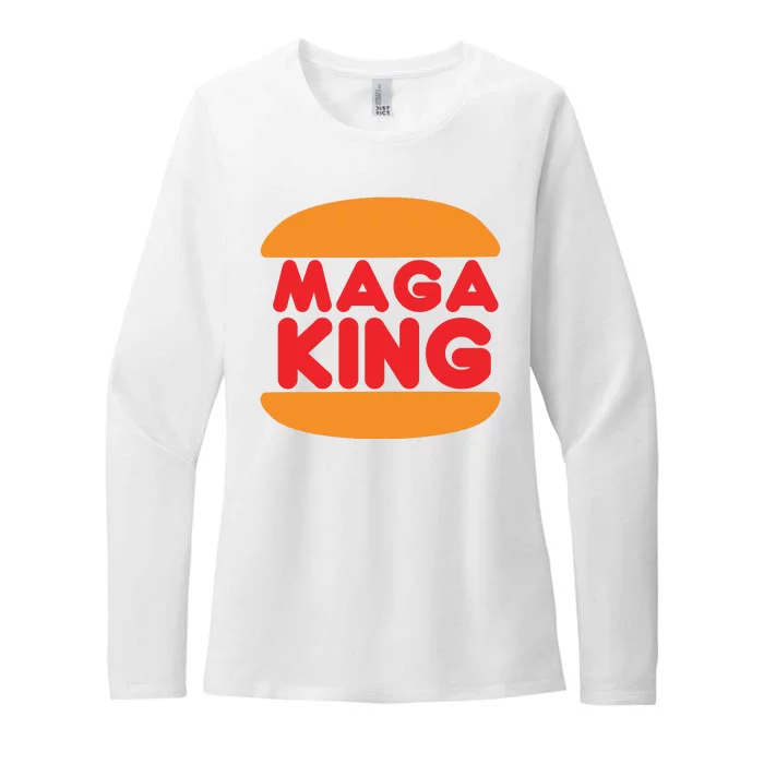 Maga King Burger Spoof Logo Womens CVC Long Sleeve Shirt