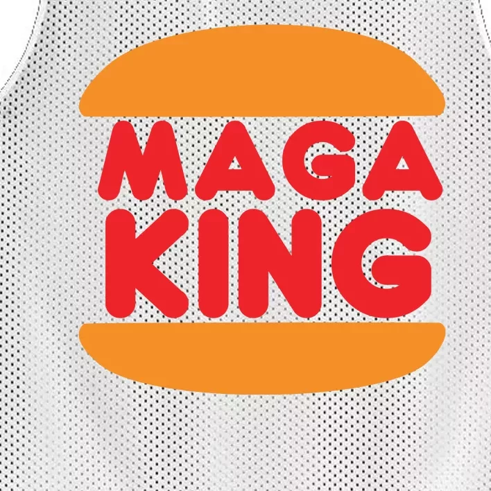 Maga King Burger Spoof Logo Mesh Reversible Basketball Jersey Tank