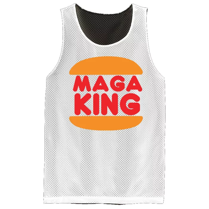 Maga King Burger Spoof Logo Mesh Reversible Basketball Jersey Tank