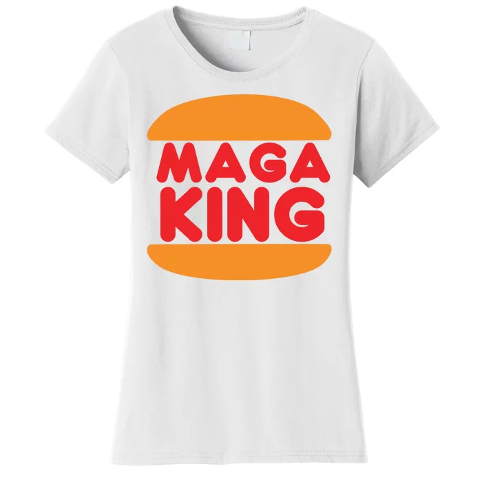 Maga King Burger Spoof Logo Women's T-Shirt
