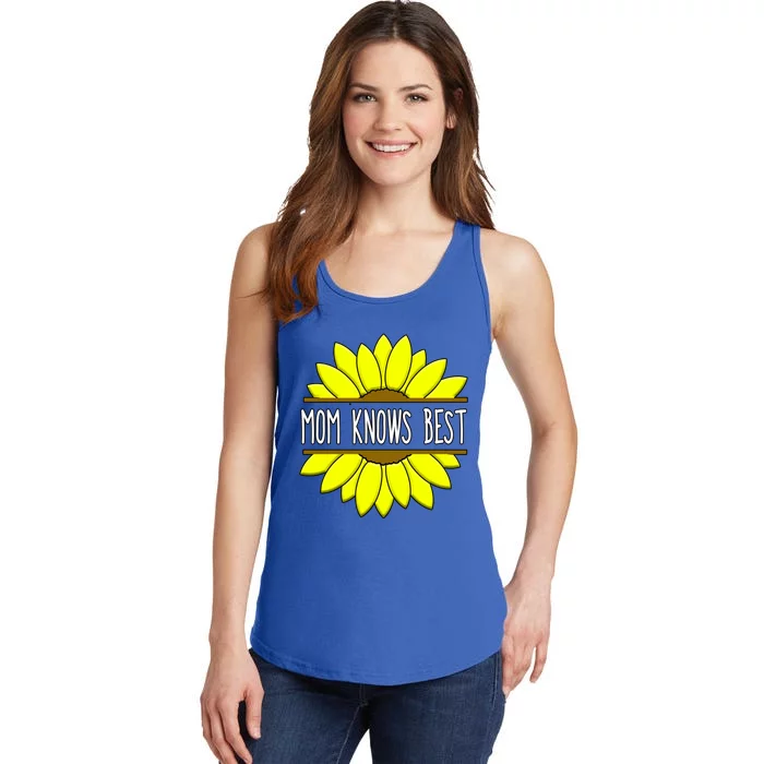 Mom Knows Best Sunflower Floral Mother Yellow Flower Cute Gift Ladies Essential Tank