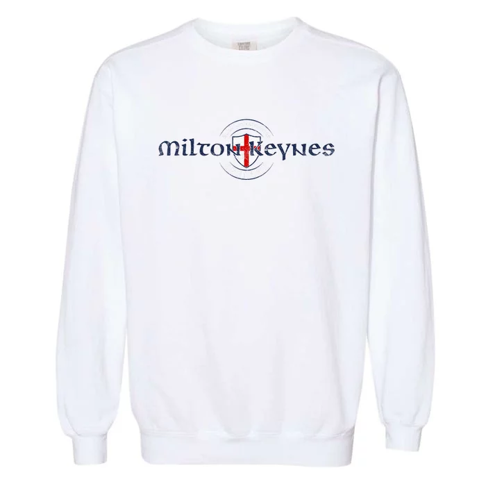 Milton Keynes Buckinghamshire England English Flag Garment-Dyed Sweatshirt