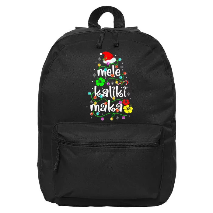 Mele Kalikimaka Christmas Hawaiian Santa 16 in Basic Backpack