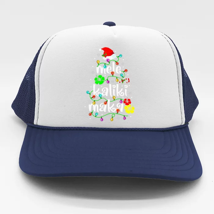 Mele Kalikimaka Christmas Hawaiian Santa Trucker Hat