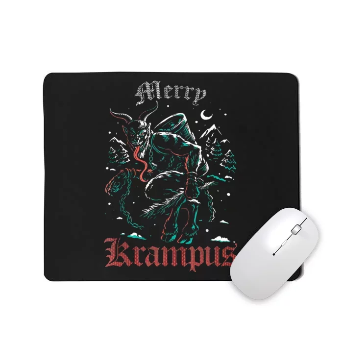 Merry Krampus Christmas Xmas Horror Ugly Sweater Mousepad