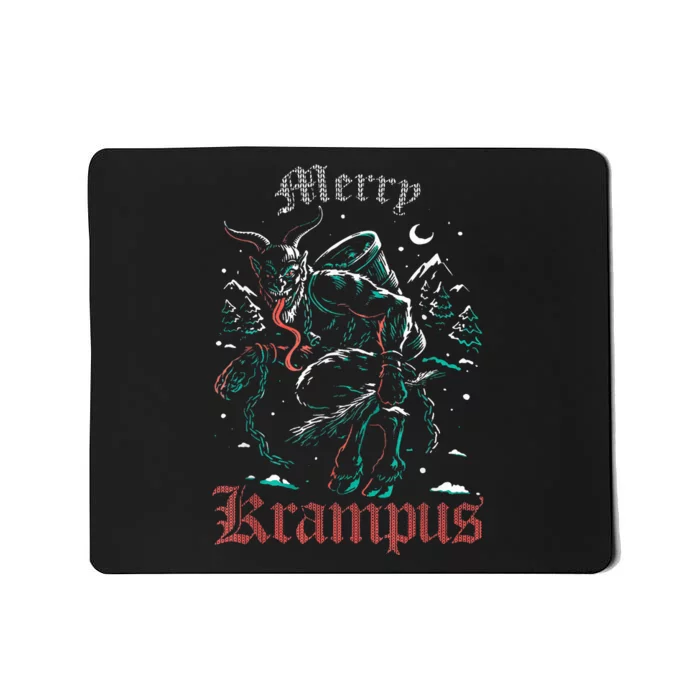 Merry Krampus Christmas Xmas Horror Ugly Sweater Mousepad