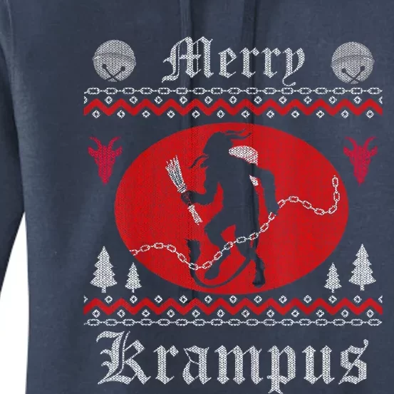 Merry Krampus Christmas Xmas Horror Ugly Sweater Evil Pajama Gift Women's Pullover Hoodie