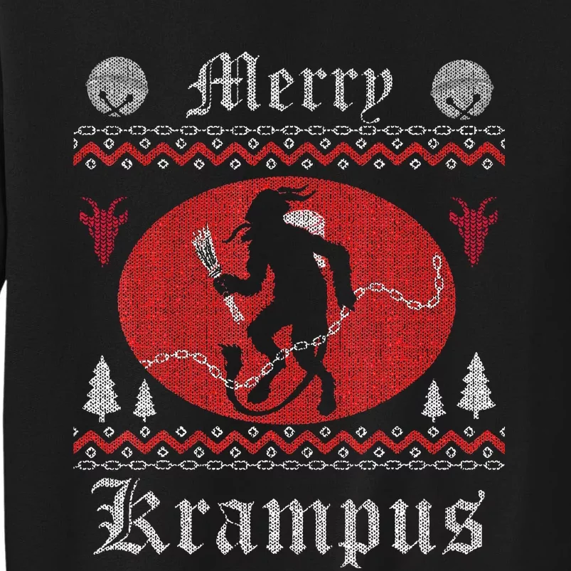 Merry Krampus Christmas Xmas Horror Ugly Sweater Evil Pajama Tall Sweatshirt