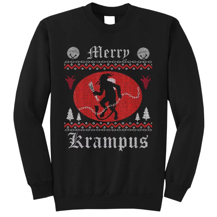 Merry Krampus Christmas Xmas Horror Ugly Sweater Evil Pajama Tall Sweatshirt