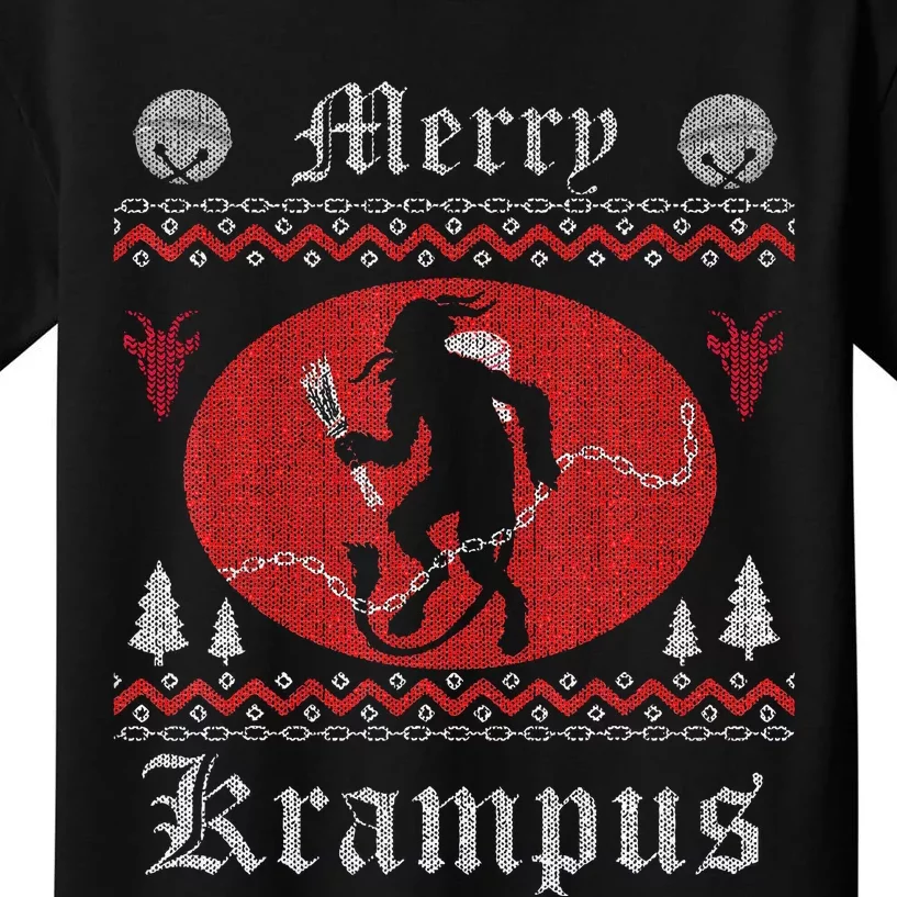 Merry Krampus Christmas Xmas Horror Ugly Sweater Evil Pajama Kids T-Shirt