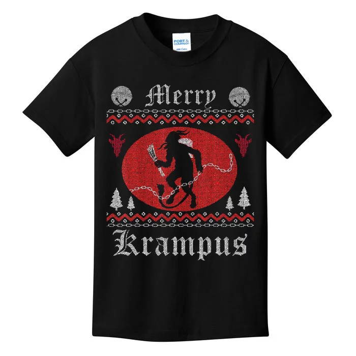 Merry Krampus Christmas Xmas Horror Ugly Sweater Evil Pajama Kids T-Shirt