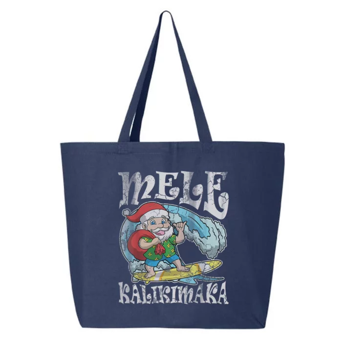 Mele Kalikimaka Christmas Santa Claus Hawaii Surfing 25L Jumbo Tote