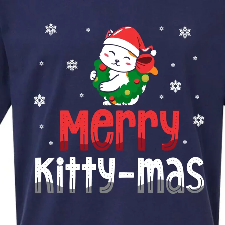 Merry Kittymas Christmas Holiday Season Cat Lover Gift Sueded Cloud Jersey T-Shirt