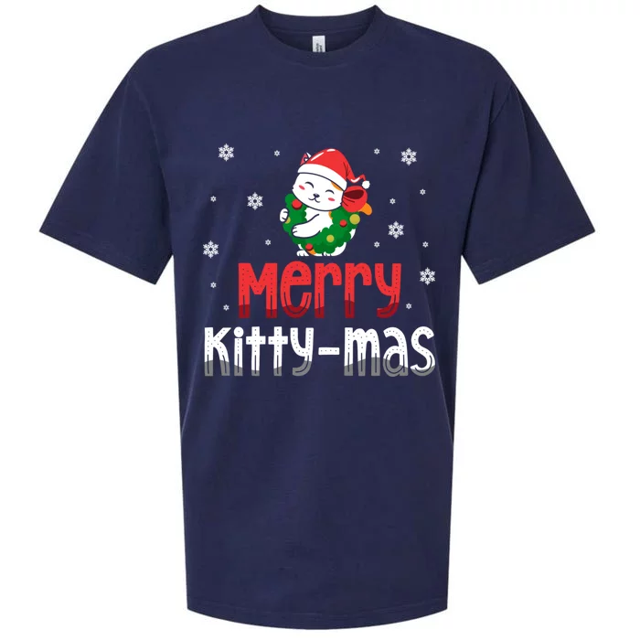 Merry Kittymas Christmas Holiday Season Cat Lover Gift Sueded Cloud Jersey T-Shirt