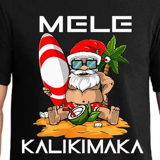 mele kalikimaka christmas in july santa hawaiian surfing Pajama Set