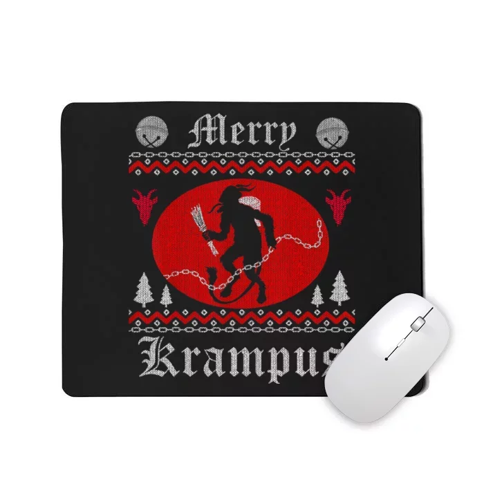 Merry Krampus Christmas Xmas Horror Ugly Sweater Evil Pajama Mousepad