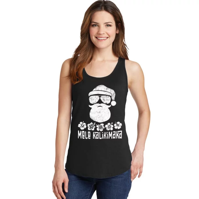 Mele Kalikimaka Christmas Hawaiian Ladies Essential Tank