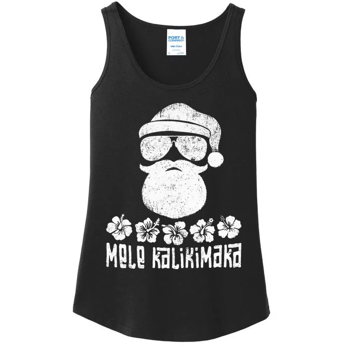 Mele Kalikimaka Christmas Hawaiian Ladies Essential Tank