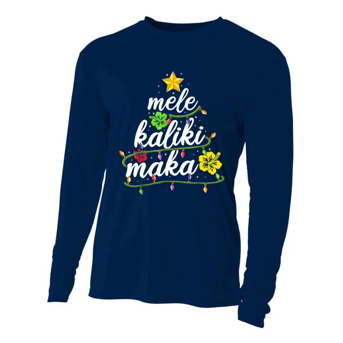 Mele Kalikimaka Christmas Hawaiian Apparel, Santa Cooling Performance Long Sleeve Crew