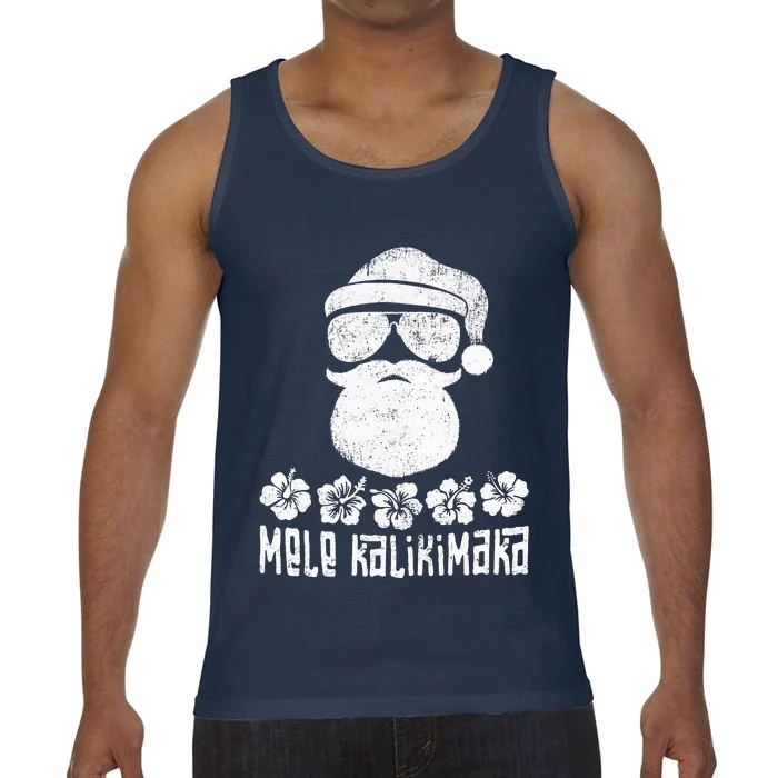 Mele Kalikimaka Christmas Hawaiian Santa Comfort Colors® Tank Top