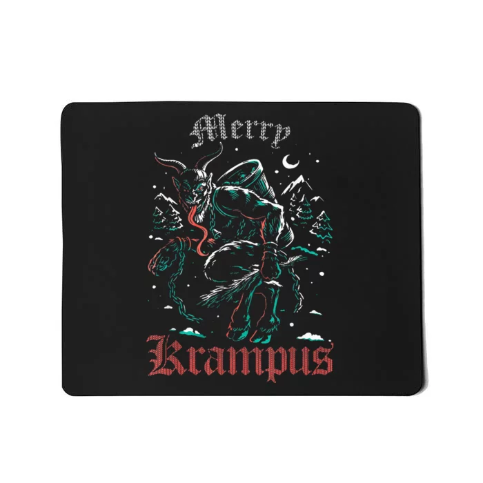 Merry Krampus Christmas Xmas Horror Ugly Sweater Evil Pajama Mousepad