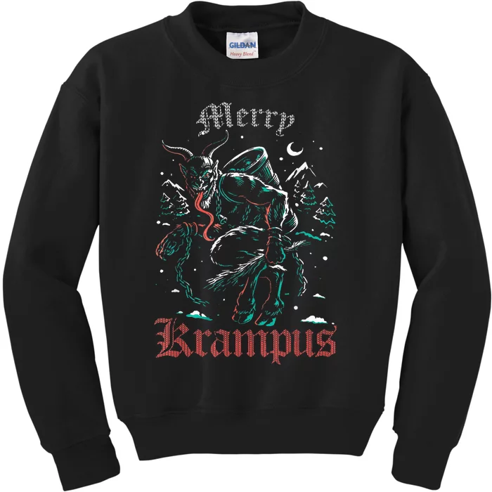 Merry Krampus Christmas Xmas Horror Ugly Sweater Evil Pajama Kids Sweatshirt