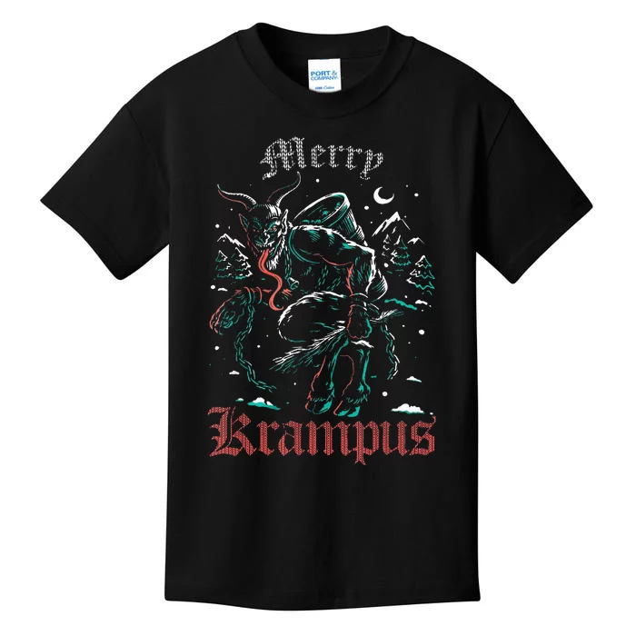 Merry Krampus Christmas Xmas Horror Ugly Sweater Evil Pajama Kids T-Shirt