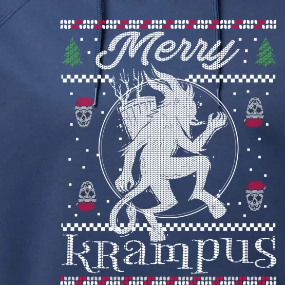 Merry Krampus Christmas Xmas Horror Ugly Evil Pajama Gift Performance Fleece Hoodie