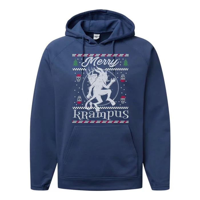 Merry Krampus Christmas Xmas Horror Ugly Evil Pajama Gift Performance Fleece Hoodie