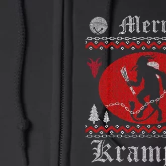 Merry Krampus Christmas Xmas Horror Ugly Sweater Evil Pajama Full Zip Hoodie