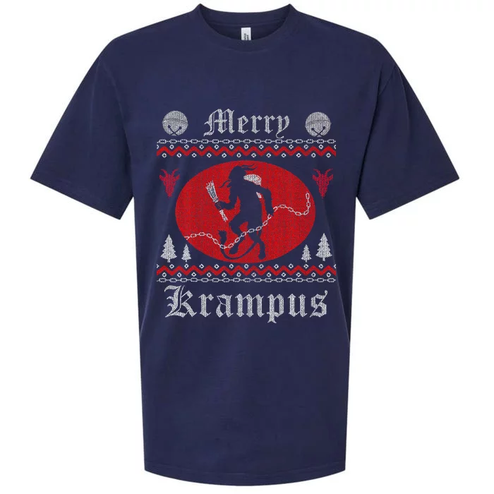 Merry Krampus Christmas Xmas Horror Ugly Sweater Evil Pajama Sueded Cloud Jersey T-Shirt