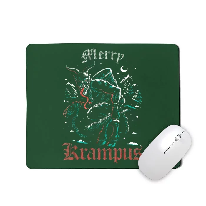 Merry Krampus Christmas Xmas Horror Ugly Sweater Evil Pajama Mousepad