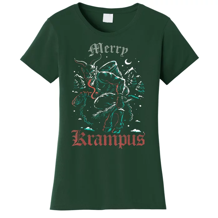 Merry Krampus Christmas Xmas Horror Ugly Sweater Evil Pajama Women's T-Shirt