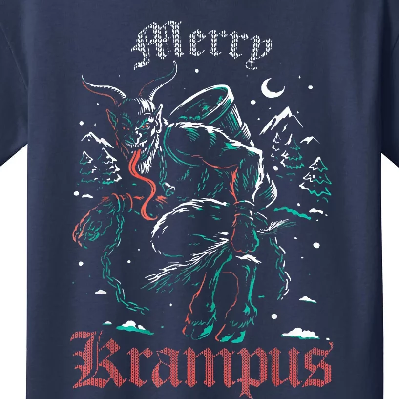 Merry Krampus Christmas Xmas Horror Ugly Sweater Evil Pajama Kids T-Shirt